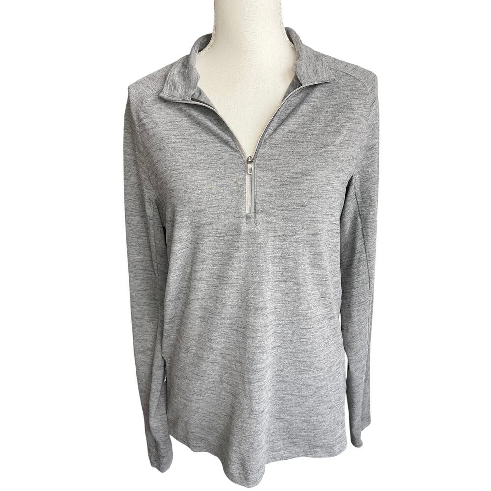 Lululemon heathered gray 1/4 zip pullover long sleeve activewear workout medium